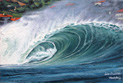 Ola mundaka. Acr&iacute;lico sobre tela